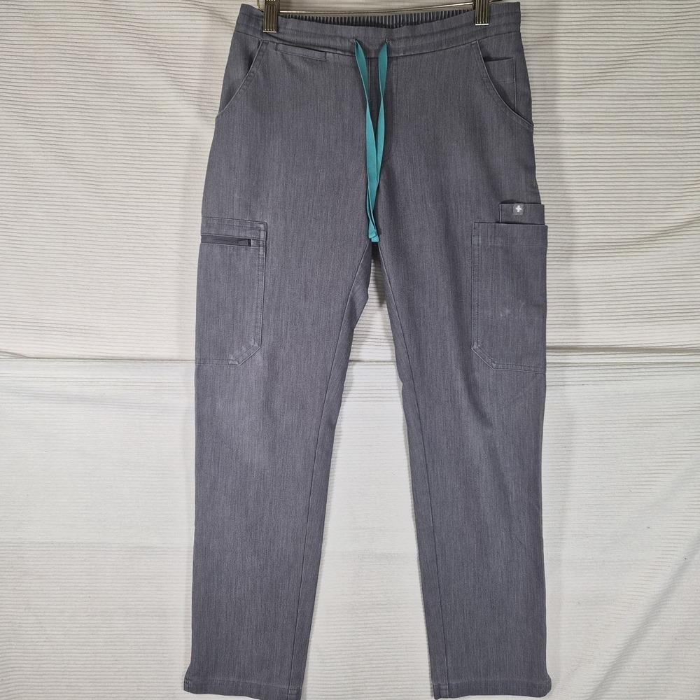 FIGS‎ Technical Collection Scrub Pants Women XXS Petite Gray Elastic Waist...